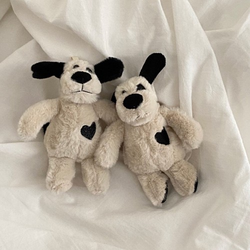New Cute Plush Black Love Puppy Keychain Toy Doll Backpack Bag Pendant