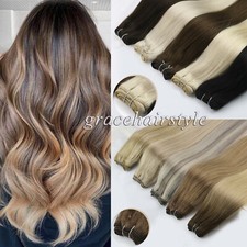 Full Head Double Weft Sew in Weft Hair Extensions Weave Real Human Hair Bundle