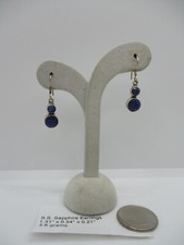 Blue/Navy Sapphire Faceted Sterling Silver Dangle Earrings