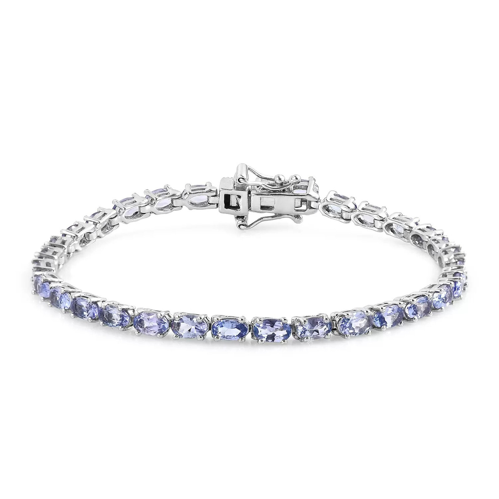 12.2 Ct Oval Amethyst Tennis Bracelet in 925 Sterling Silver for Women