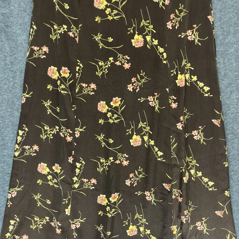 Maxi Vestido sin Mangas Danny & Nicole Para Mujer 16W Marrón Amarillo Rosa Floral Y2K Años 90 Foto 3 de 4