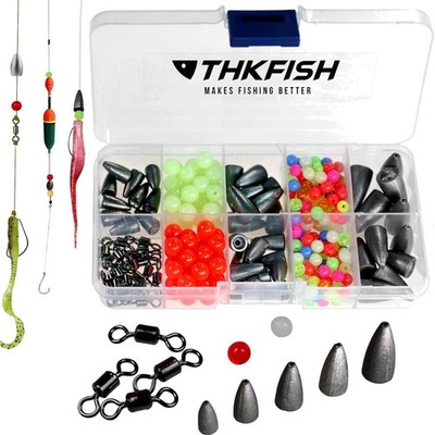 Fishing Rig Angelzubehör Bullet Weights Beads Rings Hooks Rollen 35 339 389pcs