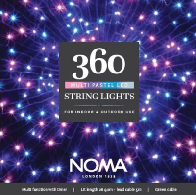 NOMA Pastell LED Lichter Innen Außen Party Garten Weihnachten Lichterkette
