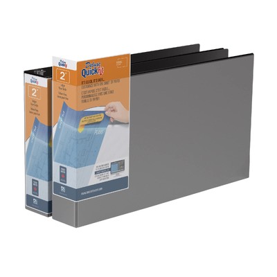 QuickFit Heavy Duty 11 x 17 Inch Spreadsheet View Binder, 2 Inch, Locking Ang...