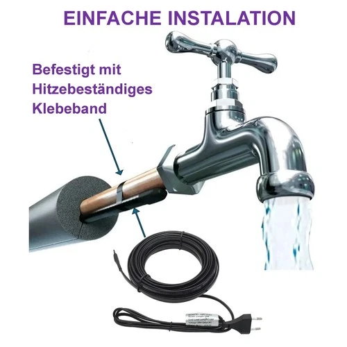 Heating cable frost protection pipe trace heating heating cable 230V cable 17W/m 1-30 M ⭐