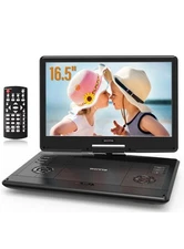 16.5" Portable DVD Player with 14.1" Large HD Swivel Screen, 6 Hours Recharge...