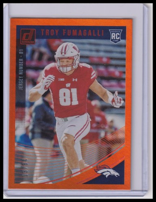 #ad 2018 Donruss Troy Fumagalli RC 84 #379 Jersey Number Rookie Denver Broncos $2.49