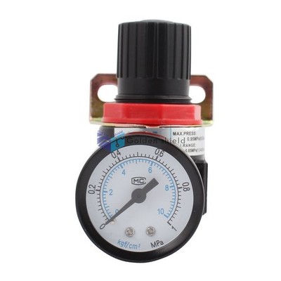 AR2000 Connector Air Pressure Adjustable Regulator Black Red 1/4BSP  *tm
