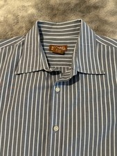 Michael Kors Men  s Button-Down Shirt XL Blue Lines Classic Fit Long Sleeves.