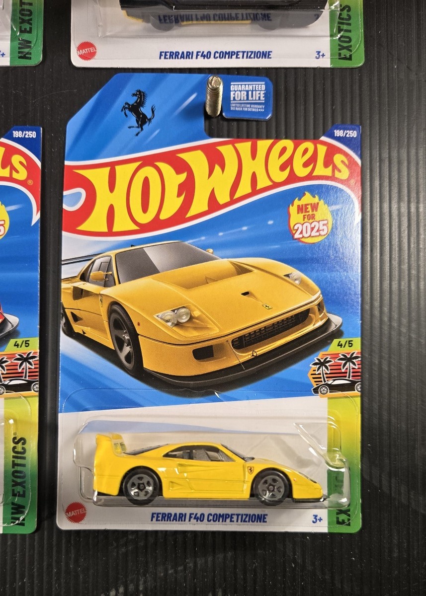 HotWheels Ferrari F40 Convertible 12個セット Lot of 4 - 2025 Hot Wheels FERRARI F40 COMPETIZIONE yellow & red