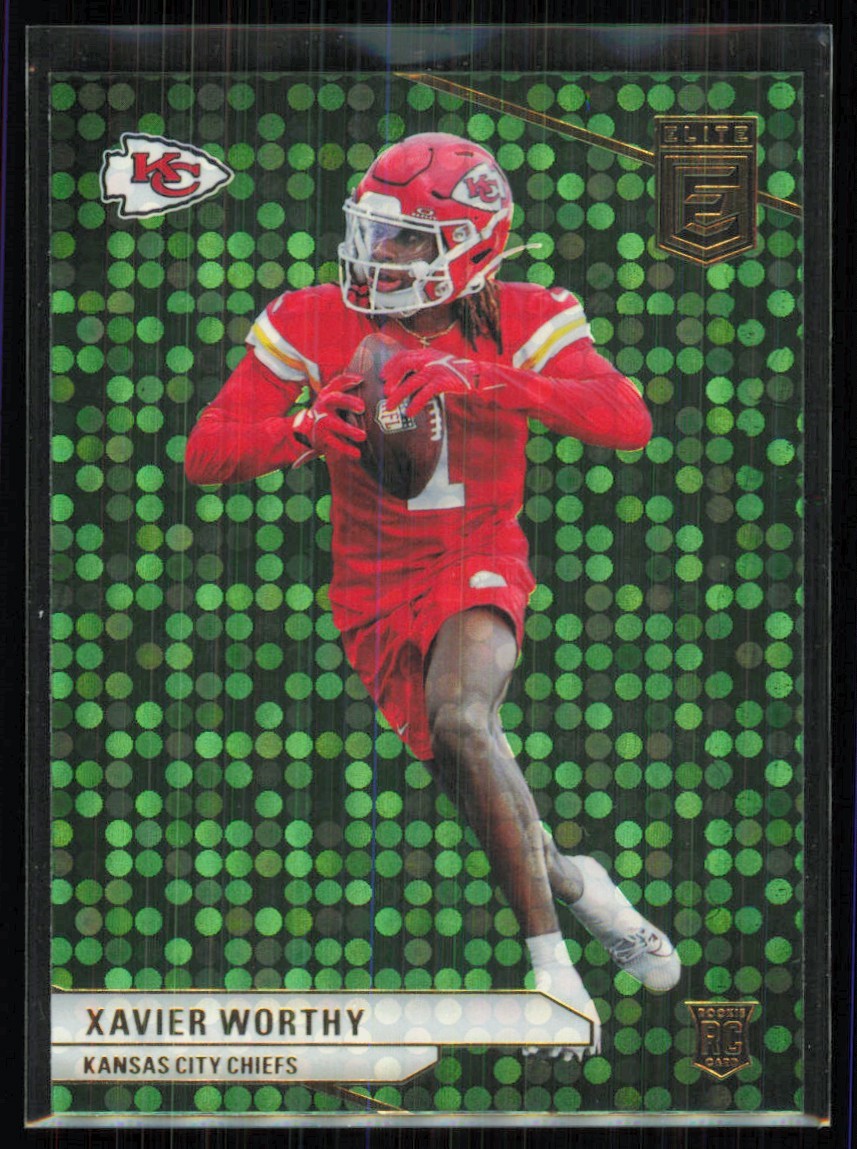 2024 Donruss Elite Green Disco Xavier Worthy Rookie Chiefs #186