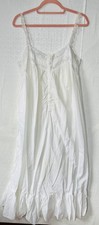 VTG VICTORIA'S SECRET WHITE COTTON LACE GOLD LABEL ROMANTIC COTTAGE NIGHTGOWN M
