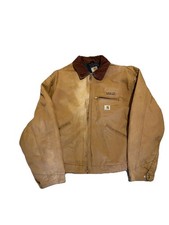 Carhartt Detroit Jacket Blanket Lined Mens 2XL J001 BRN Brown USA Made Union 270