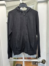 Banana Republic dark gray full zip hoodie sweater supima cotton men medium