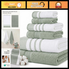 6 Piece Bath Towel Set - 2 Bath Towels, 2 Hand Towels, 2 Washcloths - Soft Cotto