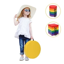 Goplus 6PCS 15" Round Square Toddler Floor Cushions Flexible Seating w/Handle