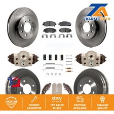 Disc Brake Rotor Semi-Metallic Pad & Drum Front Rear Kit (9Pc) For Honda Insight