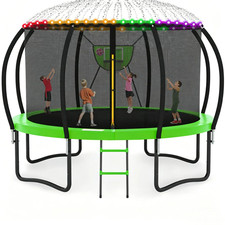 12Ft Round Backyard Trampoline With Safety Enclosure