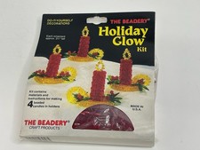 Vintage The Beadery Holiday Glow Kit Makes 4 Christmas Candle Ornaments 1988 USA