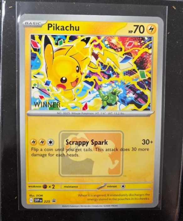 Pikachu Winner Promo 2025 World Championships SVP EN 225 Pokemon