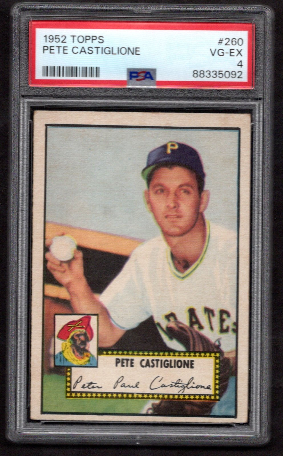 1952 Topps #260 Pete Castiglione Pirates PSA 4