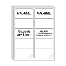 MFLABEL 2x4 Labels - 1000 Shipping Address Labels, 100 Sheets, FBA for Laser/...