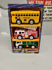 Adventure Force Mini City Service Vehicles w/ Lights and Sounds Kids Toy 3 Pack