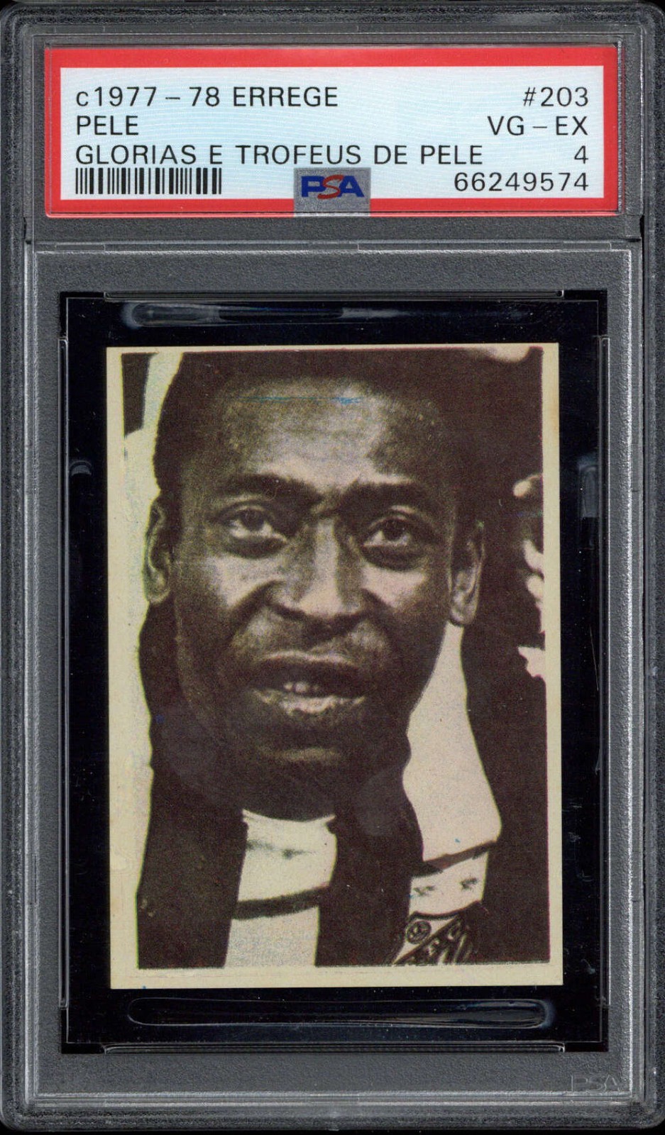 1977-78 Errege #203 Glorias E Trofeus De PELE Soccer PSA 4 VG-EX