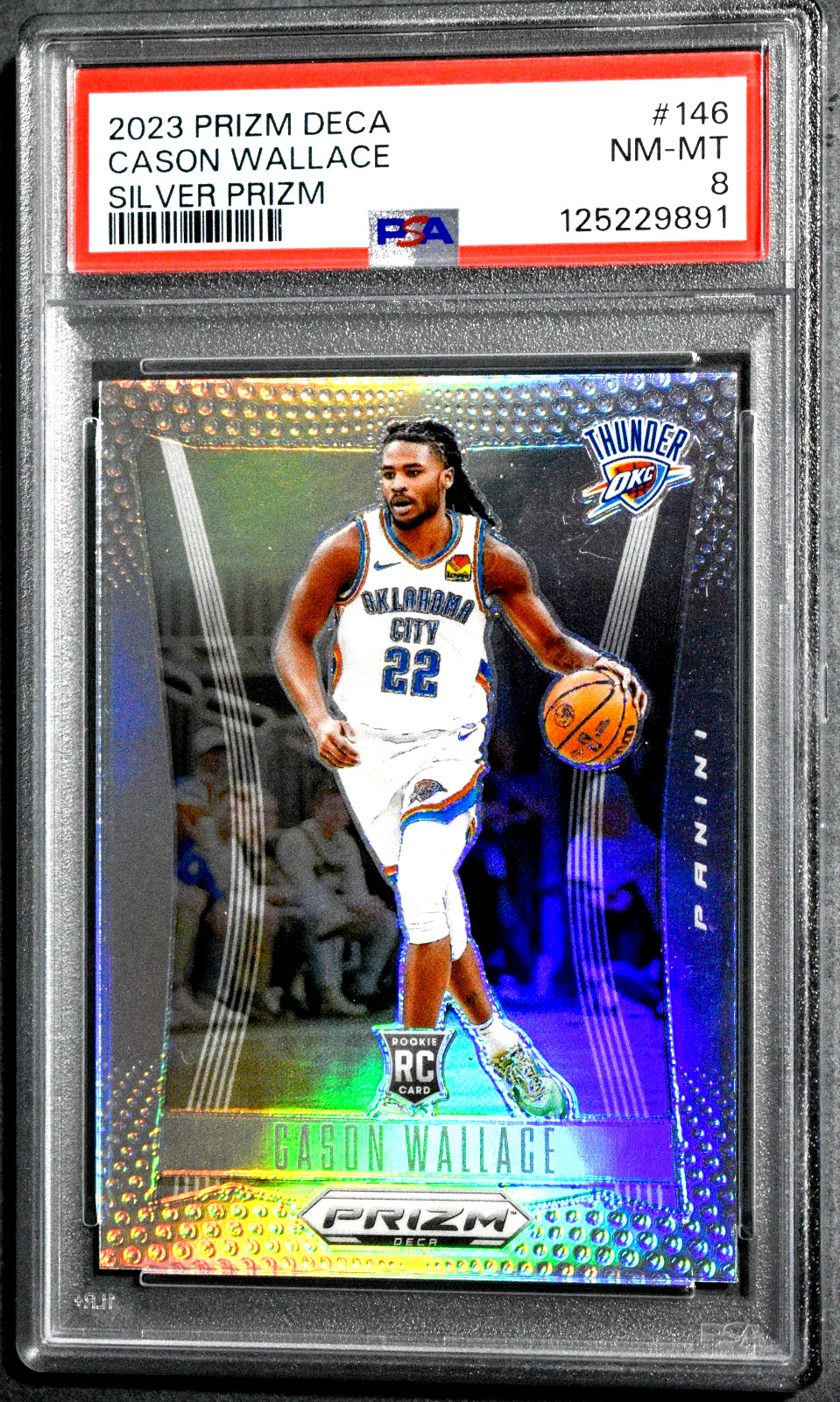 2023 Prizm Deca #146 CASON WALLACE Rookie Silver Prizm PSA 8
