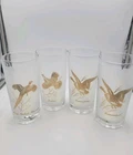 4 Vintage Federal Frosted Gold Wild Game Birds Glasses Highball Tumblers