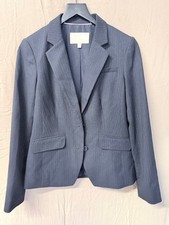 Banana Republic Womens Sz 2 Charcoal Gray Pinstripe Blazer