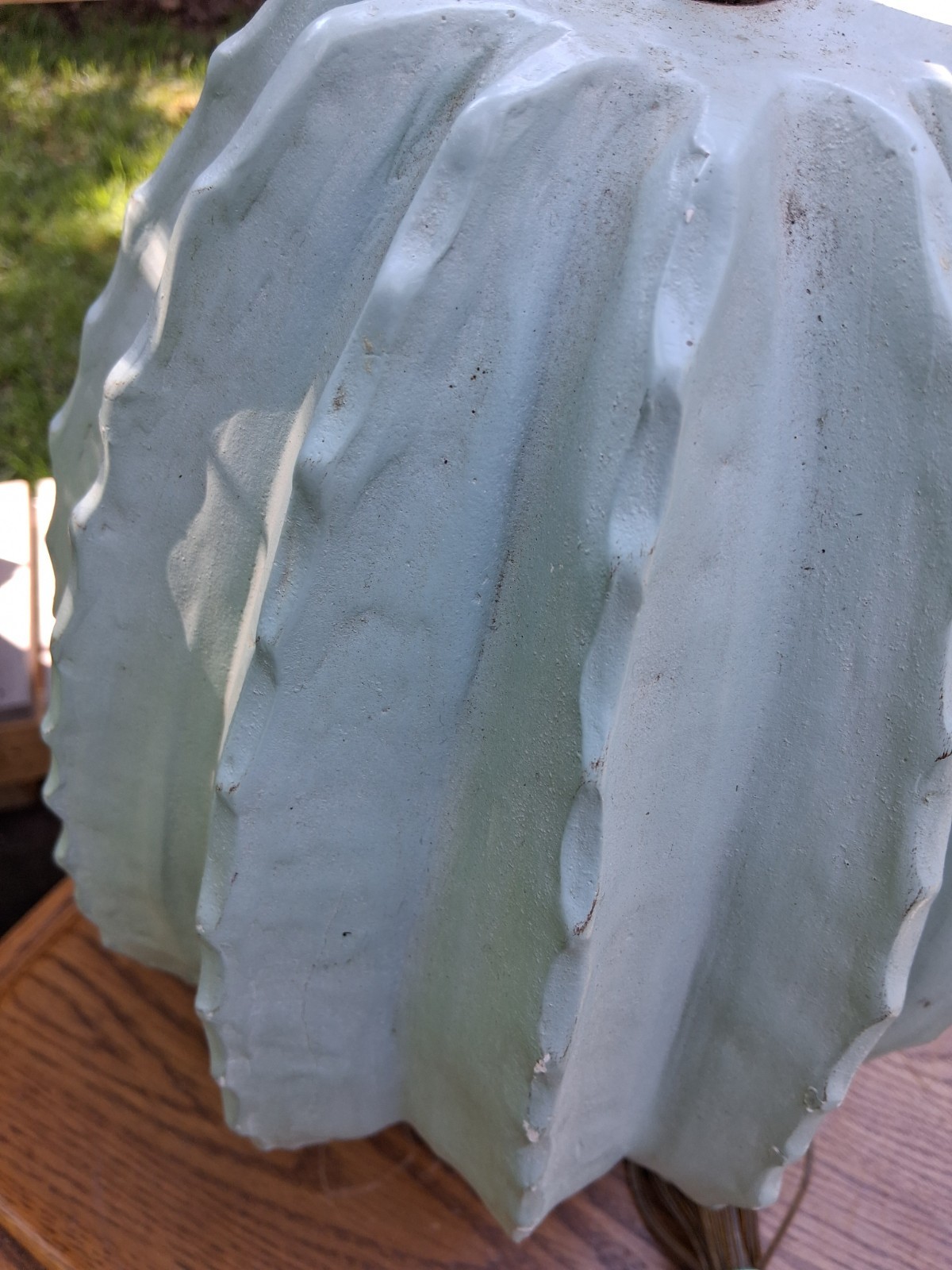 Vintage Signed Alsy Cresswell Tourquoise Cactus Lamp