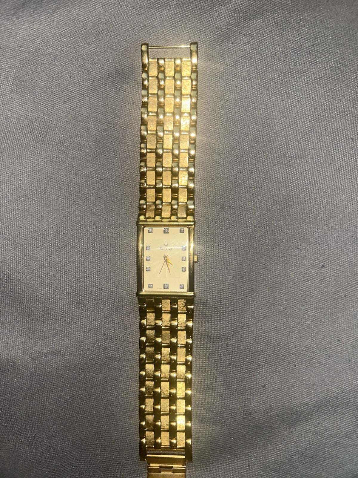 Bulova Gold Diamond Accented Rectangular Men’s wa… - image 3