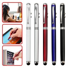 4-in-1 Capacitive Touch Screen Stylus Ballpoint Pen LED Flashlight iPad Pen