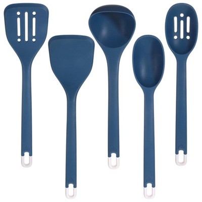 5 Pcs Silicone Kitchen Cooking Utensils Set: Heat Resistant 13inch Long Kitch...