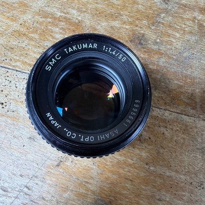 Vintage Pentax Asahi Optical Macro Takumar SMC Lens 50mm 6995661 ￼ 1:1.4/50