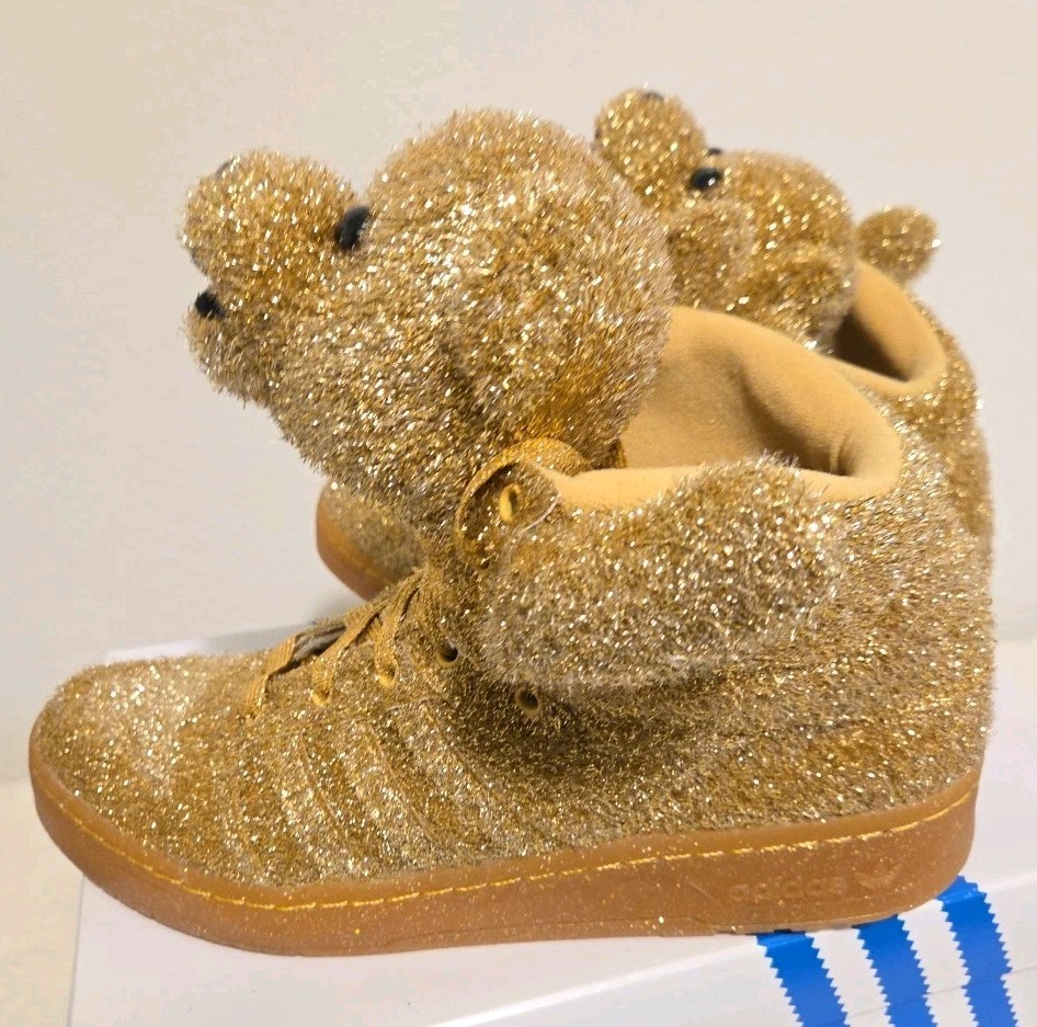 2013 Adidas Jeremy Scott Teddy Bear Tinsel Gold Mens 11 G96188