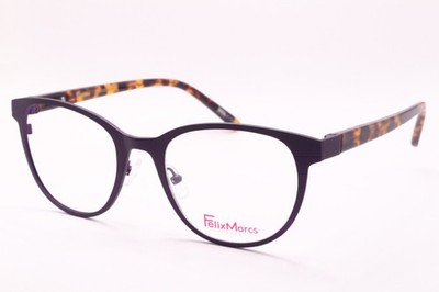 NEW FELIX MARCS FM32C3 PURPLE TORT TEMPLES AUTHENTIC DESIGNER EYEGLASSES 50-20