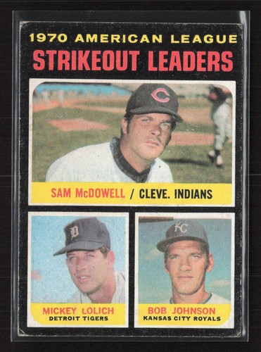 1971 Topps 1970 American League Strikeout Leaders #71 card