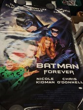 VAL KILMER BATMAN FOREVER 1995 ORIGINAL DOUBLE SIDED MOVIE POSTER SIGNED JSA COA