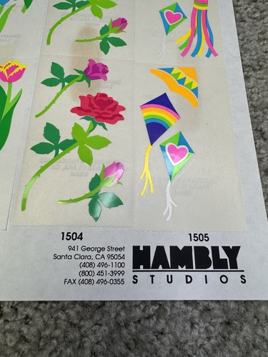 Vintage Stickers Hambly Studios Happy Birthday Balloons Flowers Sheet VTG 80s - Picture 6 of 14