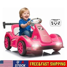 6V Powered Kid Ride On Drifting Go Kart Electric Racer Speed Cart 360  Music USB