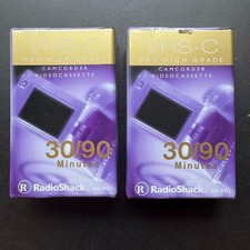  2 Radio Shack VHS-C Camcorder Videocassette 30/90 Minutes NOS SEALED 44-470