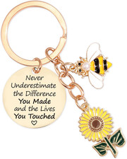Inspirational Sunflower Bee Keychains Gifts - Motivational Uplifting Quotes Enco