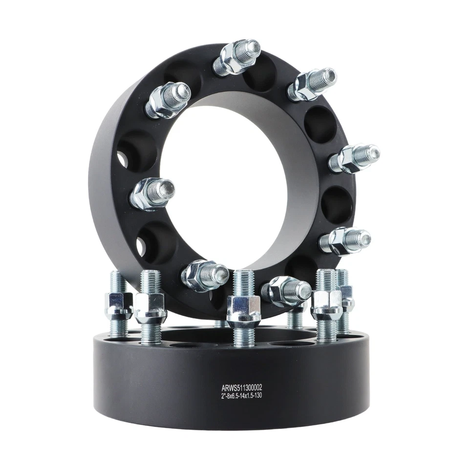 Pair 2" Wheel Adapters 8×6.5" 130mm M14×1.5 For Chevrolet GMC Savana Hummer H2 - Image 2 of 4