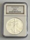 1994 Silver Eagle Dollar $1 - NGC MS 69