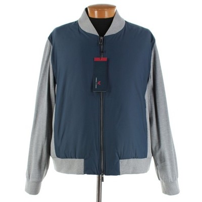 Cardinal of Canada NWT Mixed Media Bomber Jacket Size XXL (50 US) In Blue/Gray