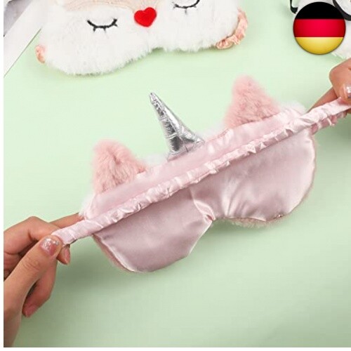 4 Stück Schlafmaske Kinder, 4 Muster Schlafmaske Lustig Plüsch Augenbinde A - Bild 4 von 9
