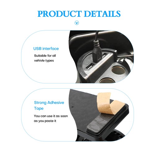 Ventilador de coche de doble cabezal de 12 V con enchufe para encendedor de cigarrillos ventilador de refrigeración automática de velocidad ajustable - Imagen 10 de 11