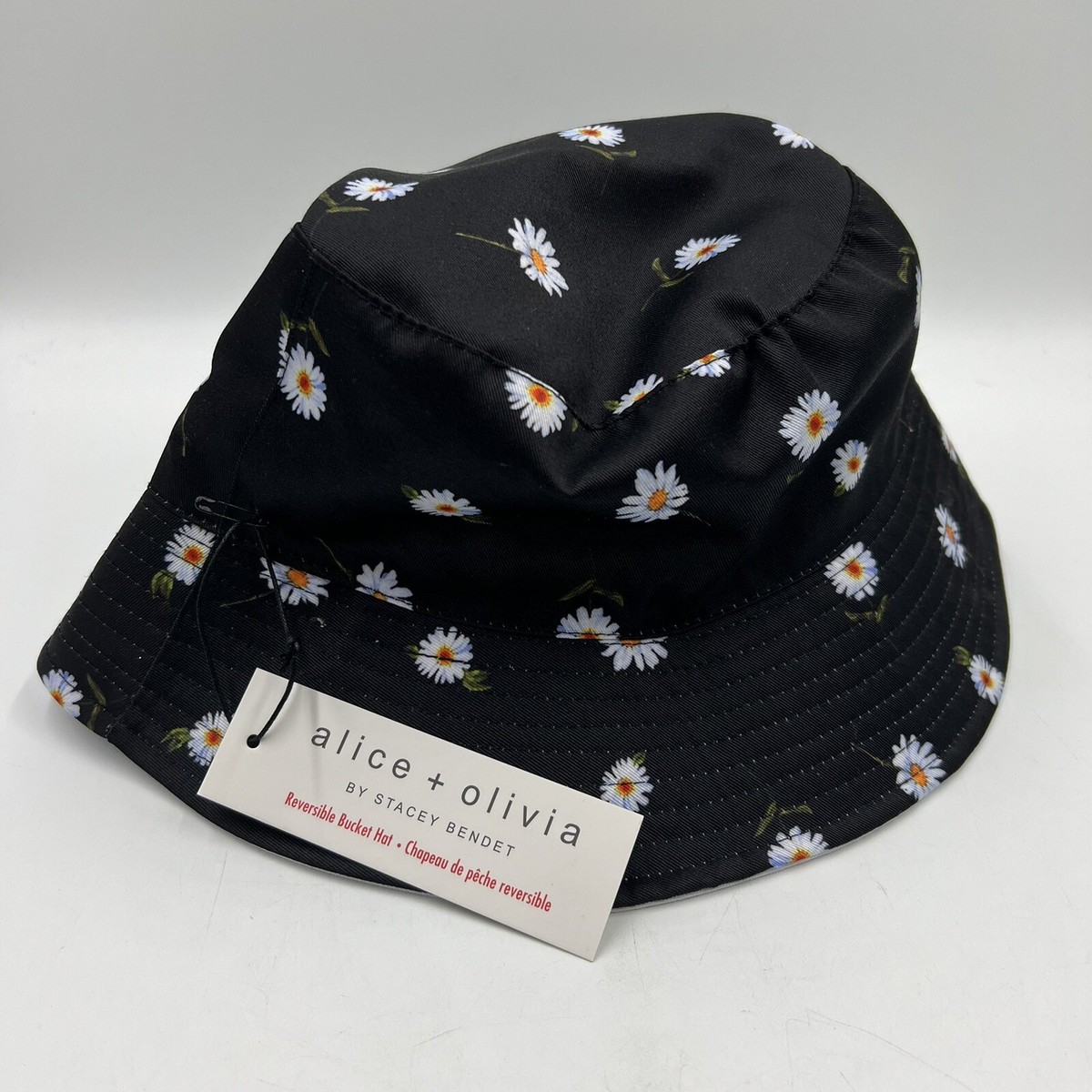 Stacey Bendet Alice + Olivia Reversible Bucket Hat Black  display picture 1